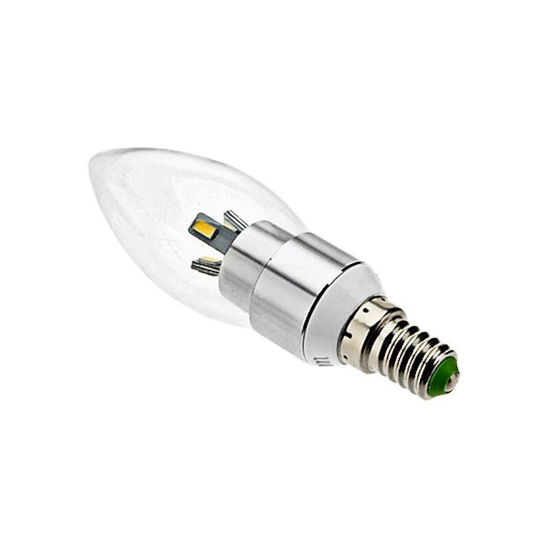 foto del prodotto trade shop traesio lampada lampadina led oliva smd vetro trasparente 3w e14 bianco caldo o freddo bianco freddo 