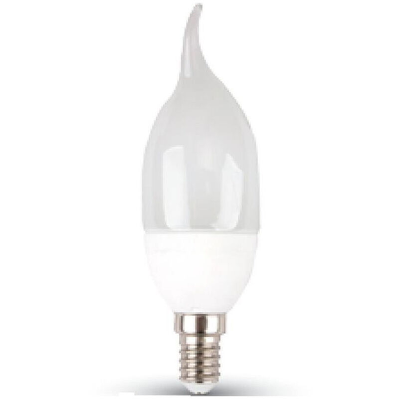 foto del prodotto trade shop traesio lampada lampadina led v tac 6w 6 watt luce freddo fiamma opaca candela e14 