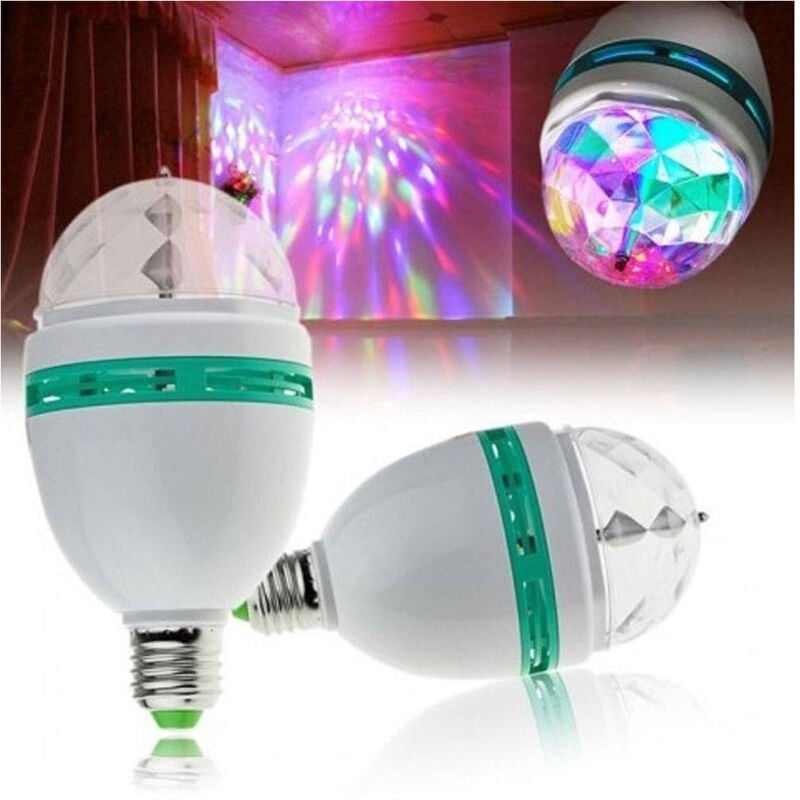 foto del prodotto trade shop traesio lampada lampadina rotante rgb e27 effetti luce led luci discoteca natale feste 