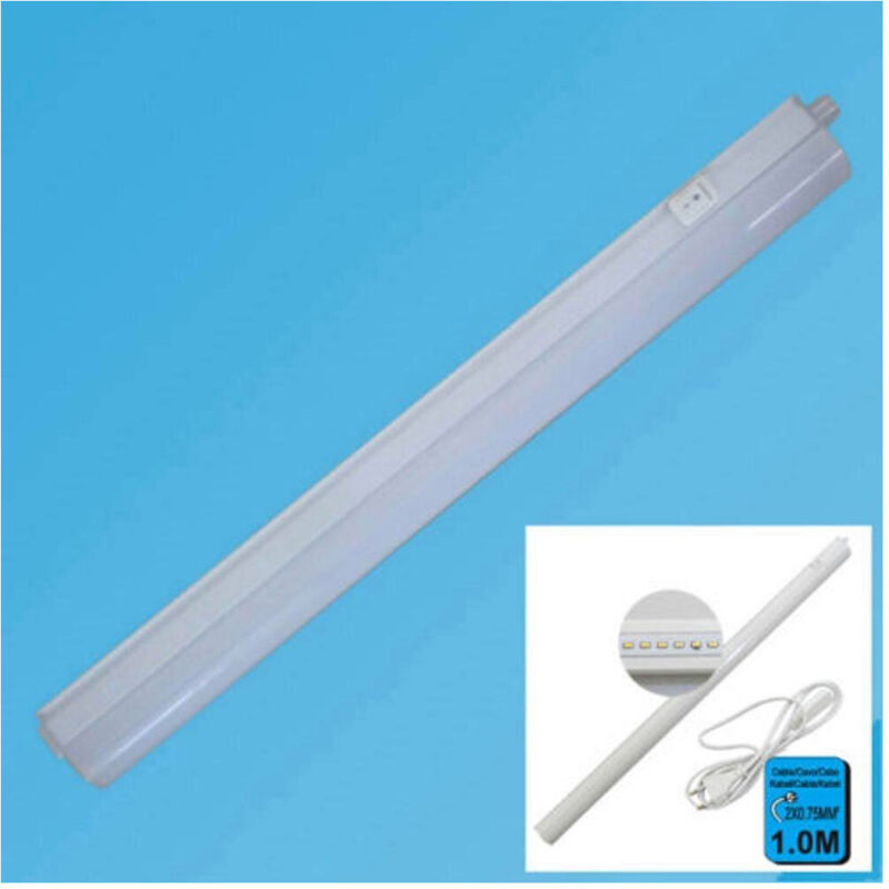 foto del prodotto trade shop traesio lampada led da muro con interruttore 7 watt 80 smd 3300k luce calda tubo 1 metro 