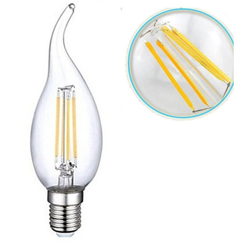foto del prodotto trade shop traesio lampada led lampadina 4w e14 bianco freddo fiamma colpo di vento filamento 