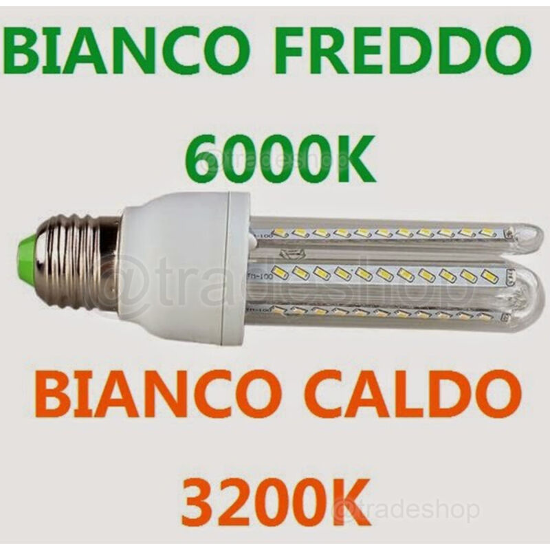 foto del prodotto trade shop traesio lampada led nuovo e27 3014 smd 7w bianco freddo e bianco caldo bianco freddo e27 