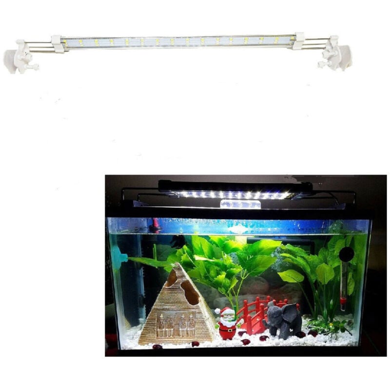 foto del prodotto trade shop traesio lampada luce plafoniera led per acquario allungabile per bordo vasca 16 w 