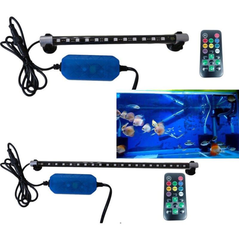 foto del prodotto trade shop traesio lampada neon led immersione acquario tubo luce pesci t4 12 21 33 led colori 6 watt 33 led