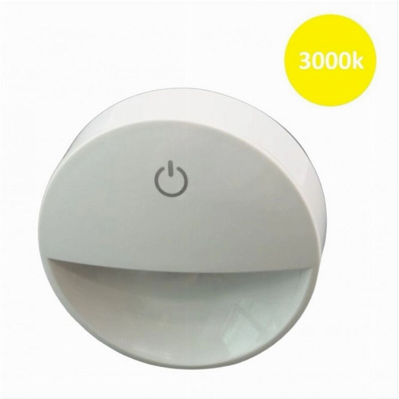 foto del prodotto trade shop traesio lampada notturna con spina accensione touch punto luce led tonda bianco xgcmd 001 bianco caldo 