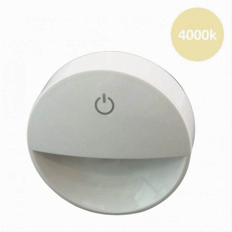 foto del prodotto trade shop traesio lampada notturna con spina accensione touch punto luce led tonda bianco xgcmd 001 bianco naturale 