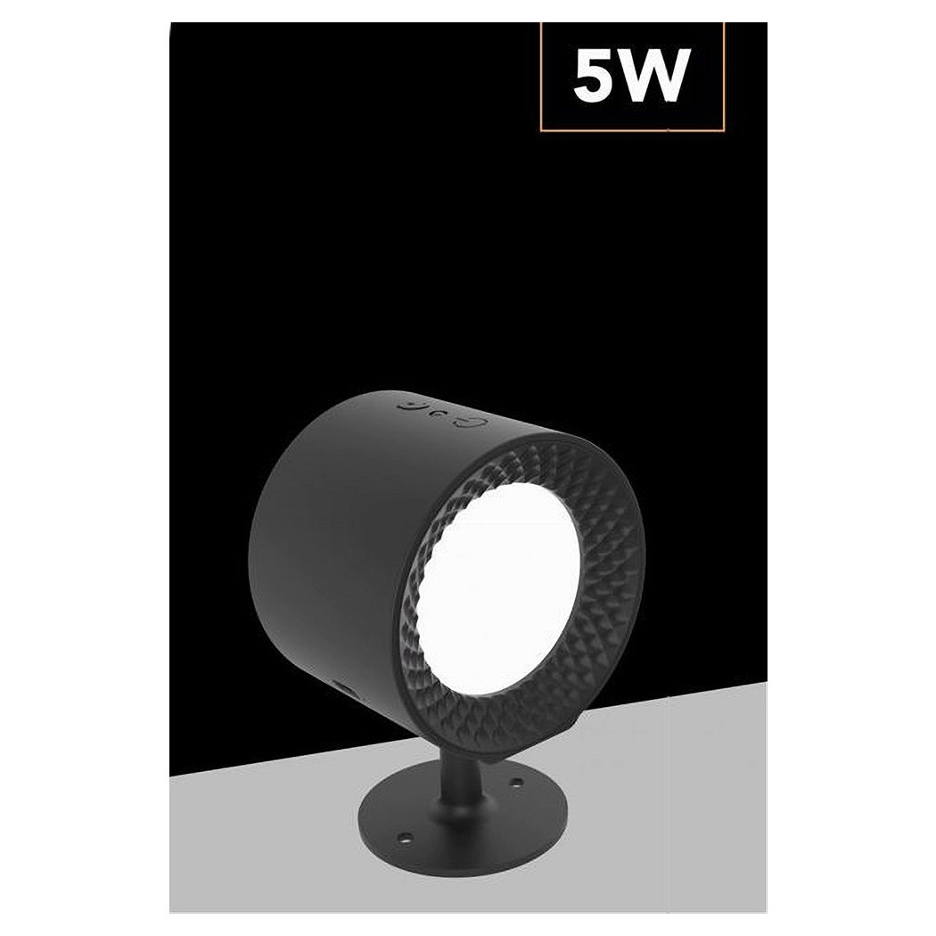 foto del prodotto trade shop traesio lampada parete led luce fronte retro ricarica usb 3 colori luce orientabile bd01 3c nero