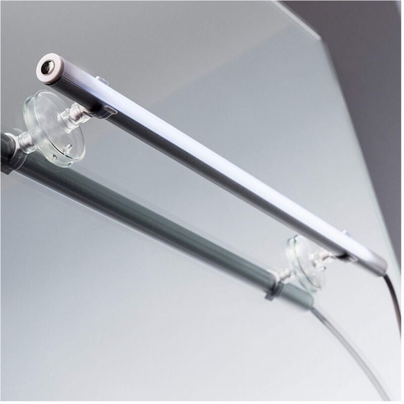 foto del prodotto trade shop traesio - lampada per specchio luce led per trucco applicabile con ventose cavo usb makeup -