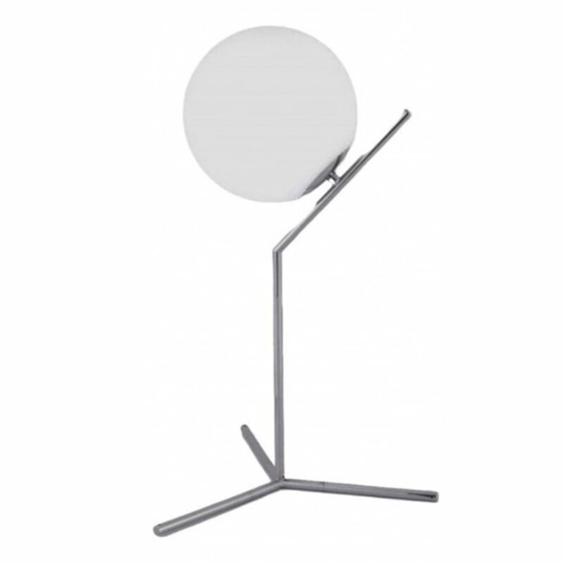 foto del prodotto trade shop traesio lampada scrivania ramo con sfera e27 argento lucido luce tavolo minimal led 10236 