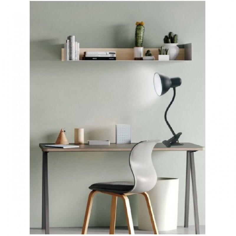 foto del prodotto trade shop traesio lampada snodabile da scrivania luce tavolo braccio flessibile orientabile pinza nero