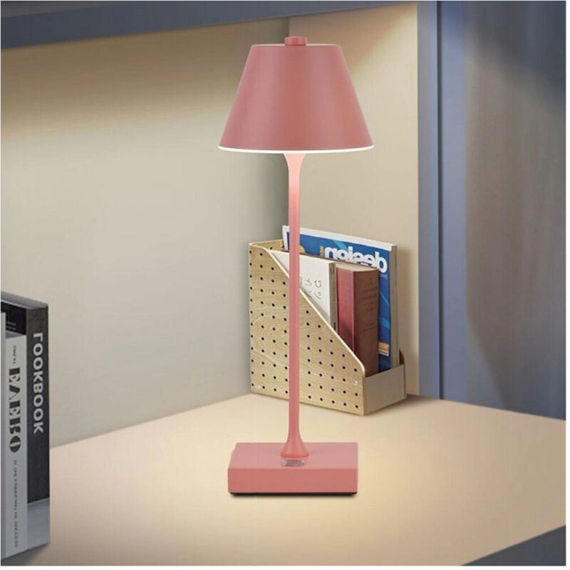 foto del prodotto trade shop traesio lampada tavolo ricaricabile usb 10 watt 3 colorazione di luce vari colori d27 3c rosa