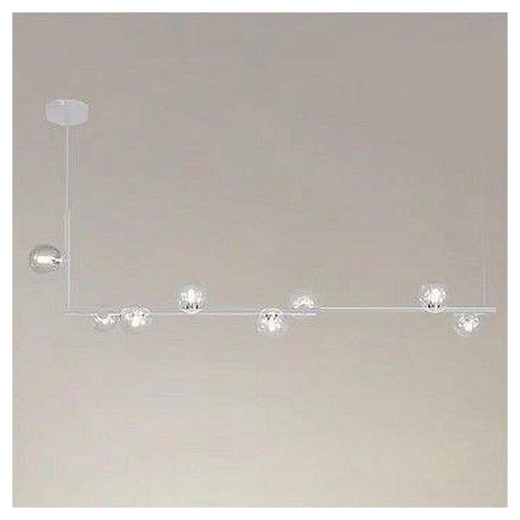 foto del prodotto trade shop traesio lampadario 8 sfere g9 in vetro da soffitto in metallo bianco design moderno 71614 