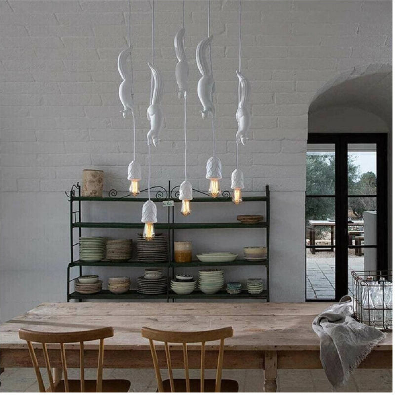 foto del prodotto trade shop traesio lampadario a forma di scoiattolo lampada decorativa sospensione attacco e27 a57 