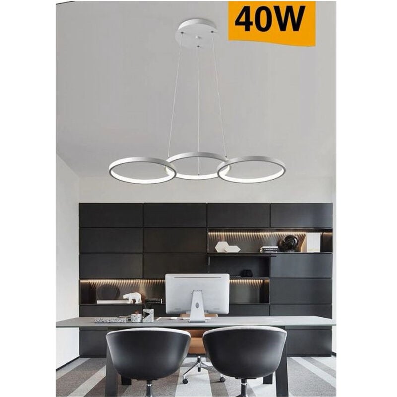 foto del prodotto trade shop traesio lampadario a sospensione da soffitto 3 anelli tre tonalit di colore 40w b63 b3c 