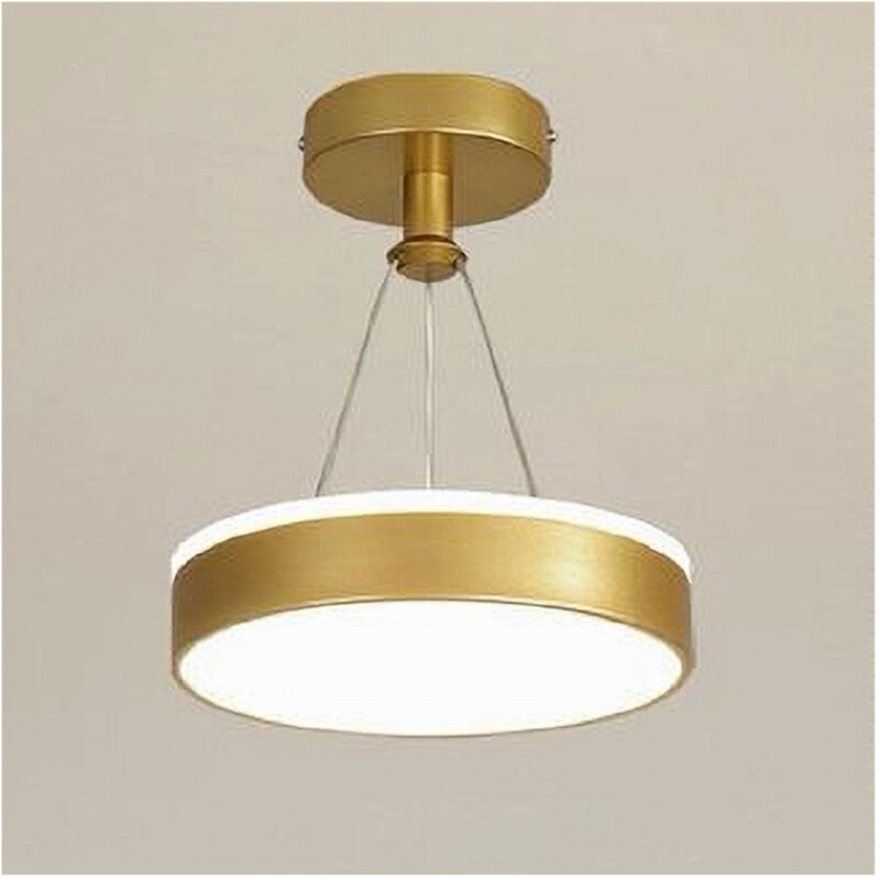 foto del prodotto trade shop traesio lampadario a sospensione led 24 watt cerchio tondo moderno oro doppia luce 50520 