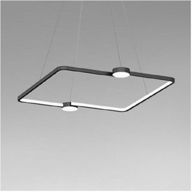 foto del prodotto trade shop traesio lampadario a sospensione led 30w quadrato con telecomando design moderno nero 71187 