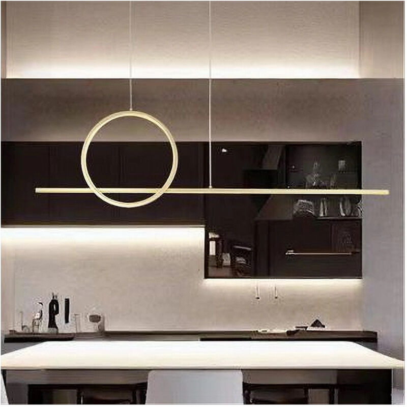 foto del prodotto trade shop traesio lampadario a sospensione led 48w design cerchio linea oro ip20 cucina luce 4000k 33573 