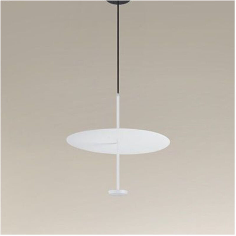 foto del prodotto trade shop traesio lampadario a sospensione luce 6500k led 18w disco paralume piatto bianco rotondo 33160 