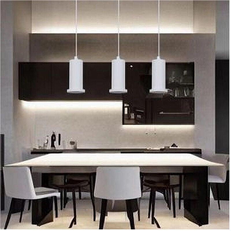 foto del prodotto trade shop traesio - lampadario a sospensione moderna contemporaneo bianco portalampada pendente e27 33832 -