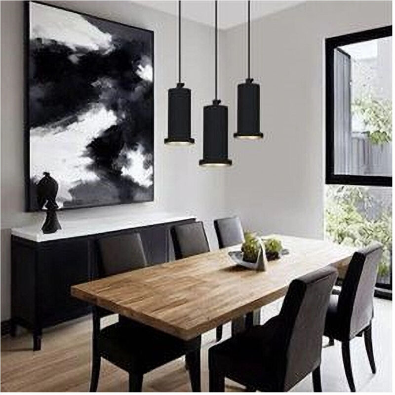 foto del prodotto trade shop traesio lampadario a sospensione moderna contemporaneo nero oro portalampada pendente e27 33825 