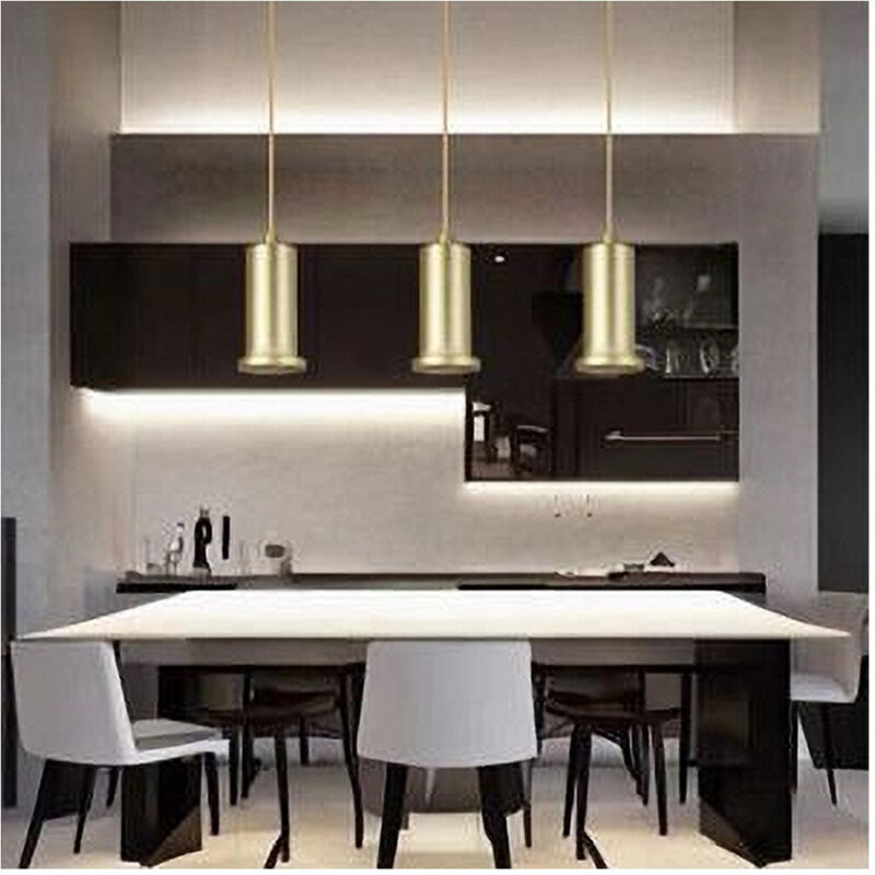 foto del prodotto trade shop traesio lampadario a sospensione moderna contemporaneo oro portalampada pendente e27 33849 