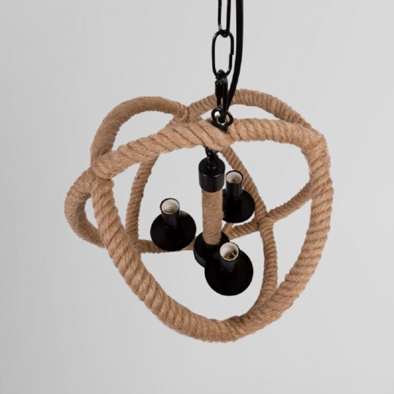foto del prodotto trade shop traesio lampadario a sospensione rustico industriale e14 sfera in corda metallo b55 3 