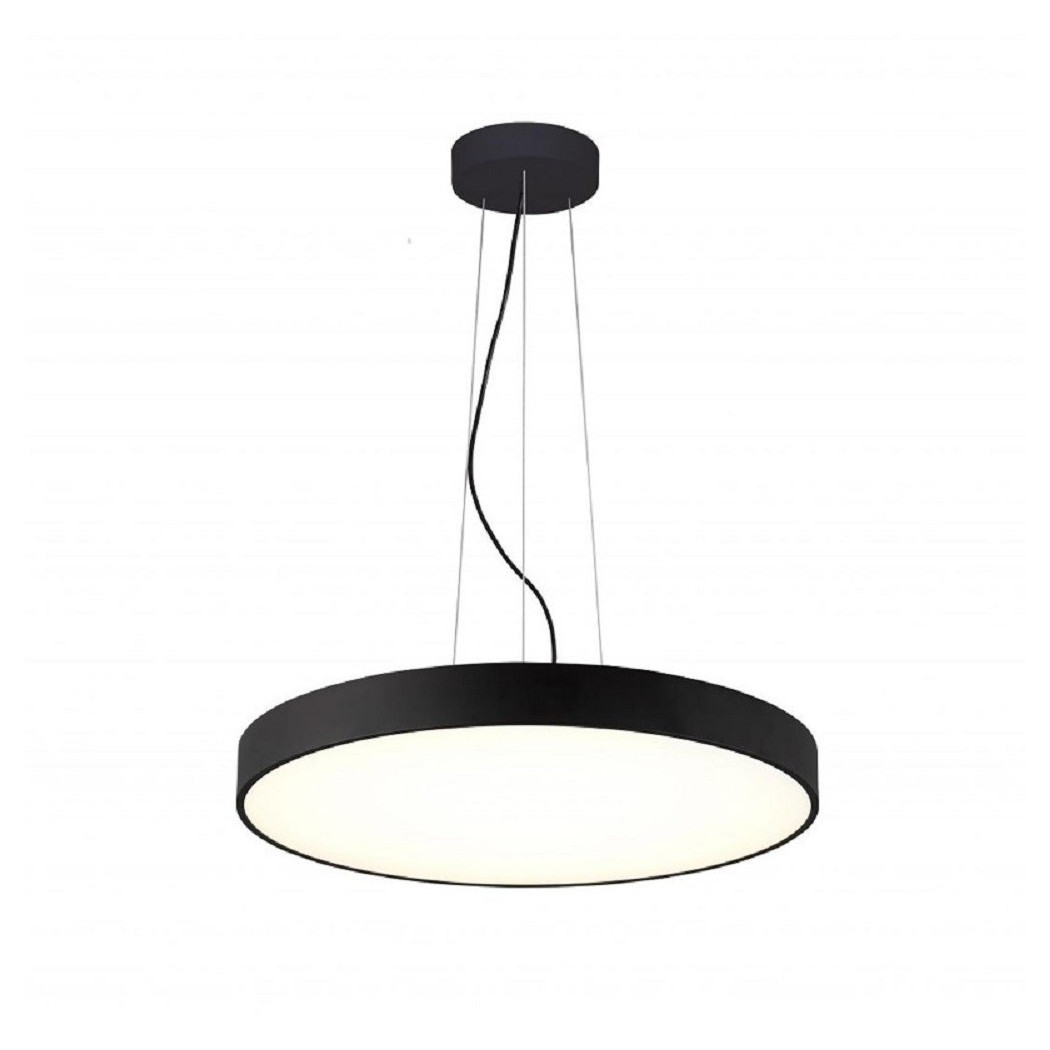 foto del prodotto trade shop traesio lampadario cerchio 80 cm led 95 w lampada up down sospensione 2 temperature luce nero