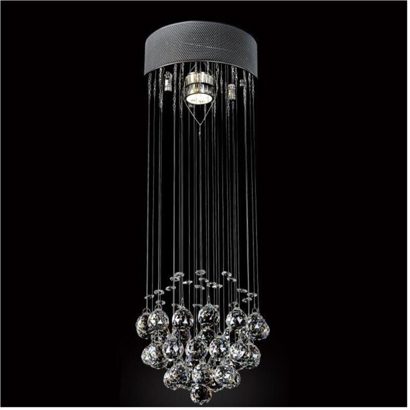 foto del prodotto trade shop traesio lampadario con cristalli goccia da soffitto lampada gu10 pendente sospensione 90620 