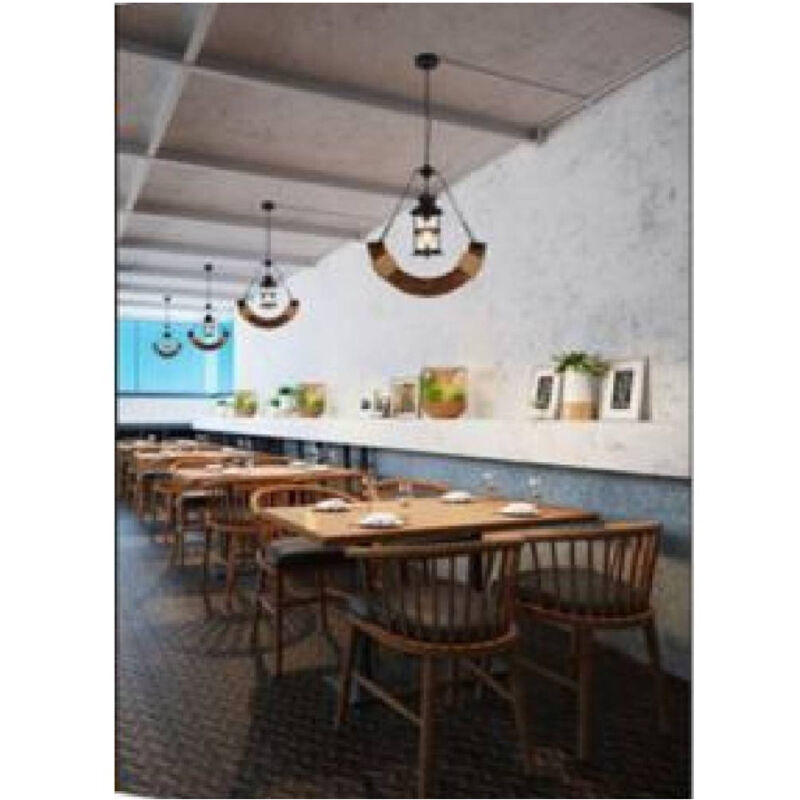 foto del prodotto trade shop traesio lampadario da soffitto a sospensione attacco e27 stile retr vintage lampada b51 