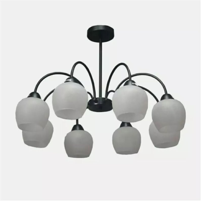 immagine 0 del prodotto trade shop traesio lampadario da soffitto e27 8 bracci moderno lampada con coppe in vetro sospesa 00934 
