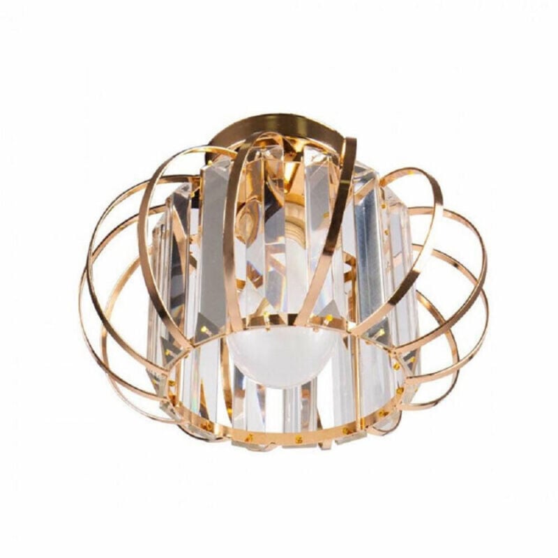 foto del prodotto trade shop traesio lampadario da soffitto e27 design moderno in metallo cromato oro argento oro