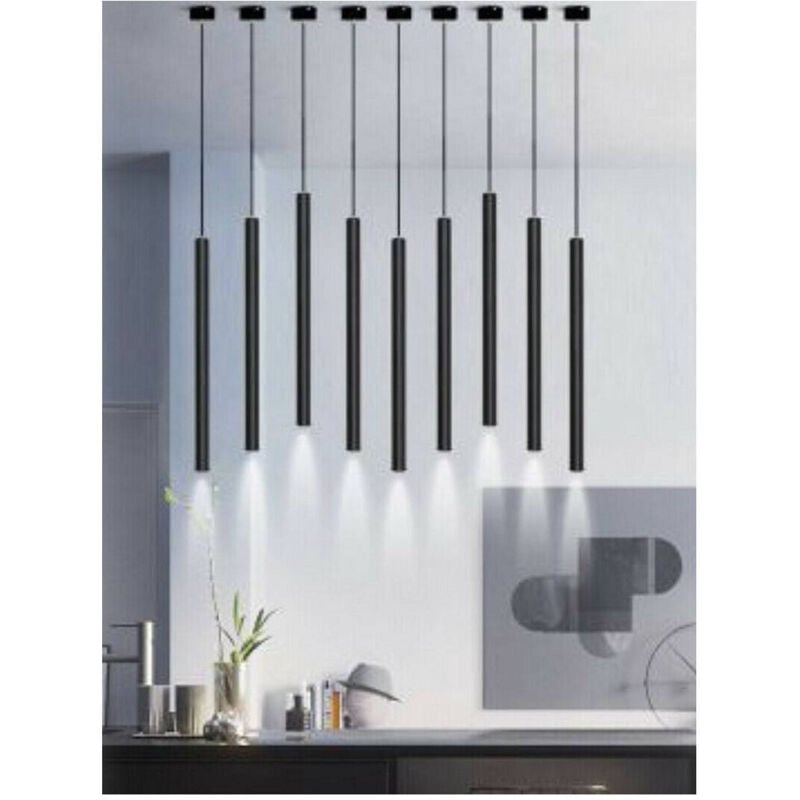 foto del prodotto trade shop traesio lampadario da soffitto led 3 watt punto luce fredda calda naturale nero a11 n bianco freddo 