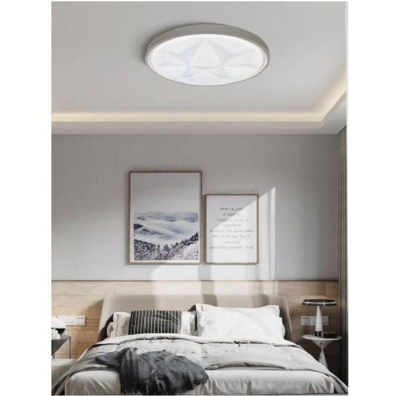 foto del prodotto trade shop traesio lampadario da soffitto plafoniera con 3 colori di luce design moderno 60w pn093c 