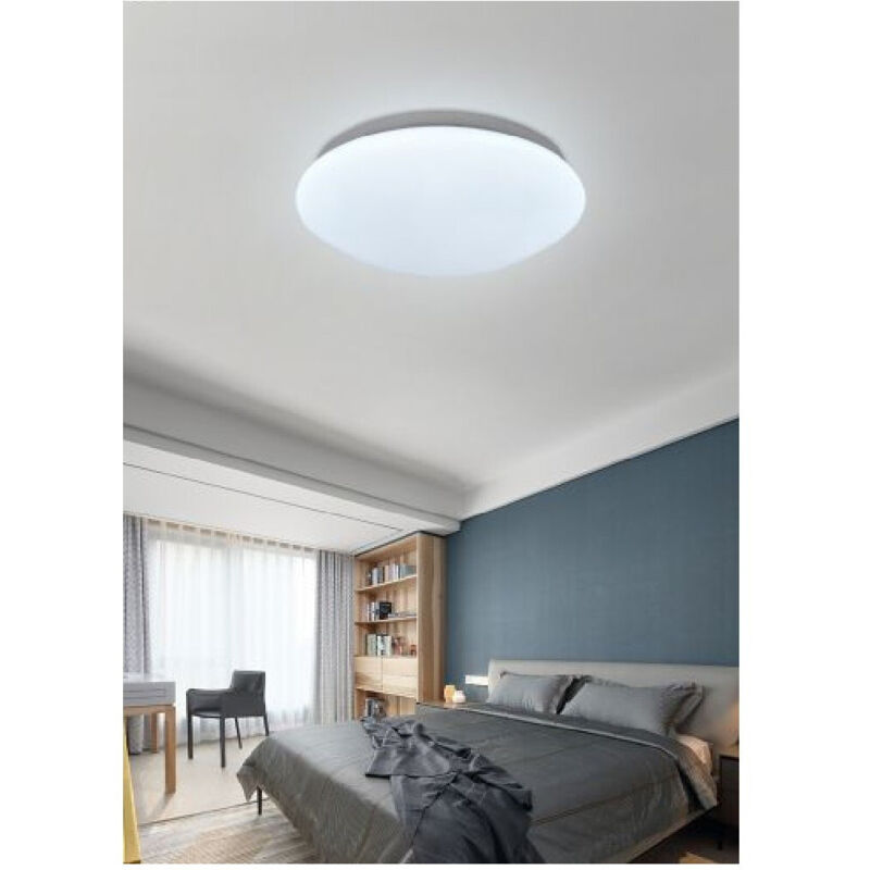 foto del prodotto trade shop traesio lampadario da soffitto plafoniera led 24 watt cupola diversi toni di luce c0 bianco freddo 