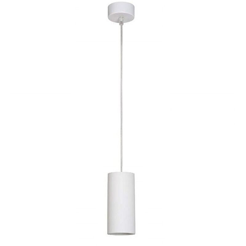 foto del prodotto trade shop traesio lampadario faretto cilindro pendente a sospensione attacco gu10 bianco 15cm 99920 