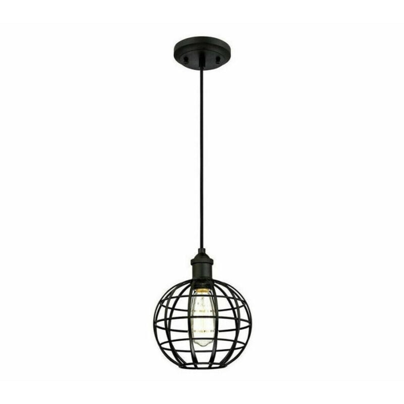 foto del prodotto trade shop traesio lampadario gabbia in metallo industriale retro e27 pendente vintage ty004 