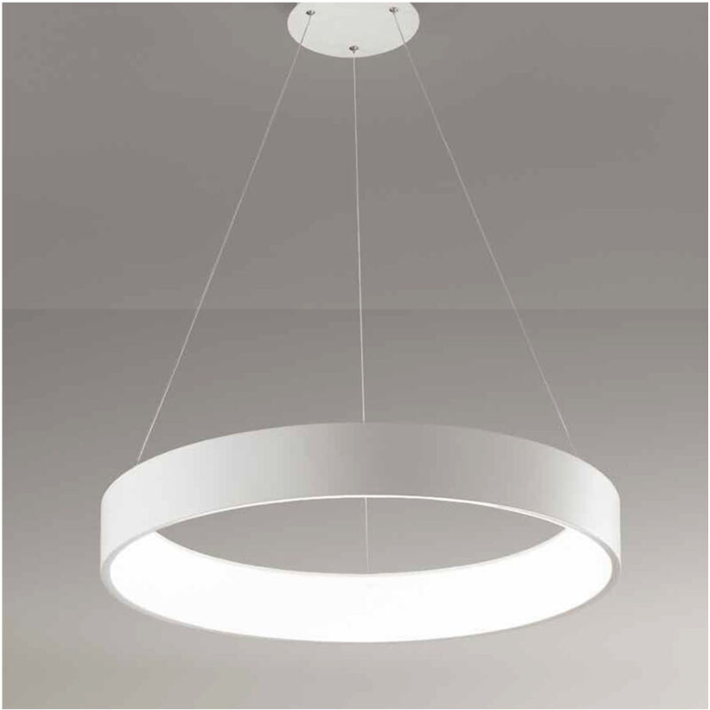 foto del prodotto trade shop traesio lampadario lampada anello argento 45cm luce led soffitto sospensione pendente 