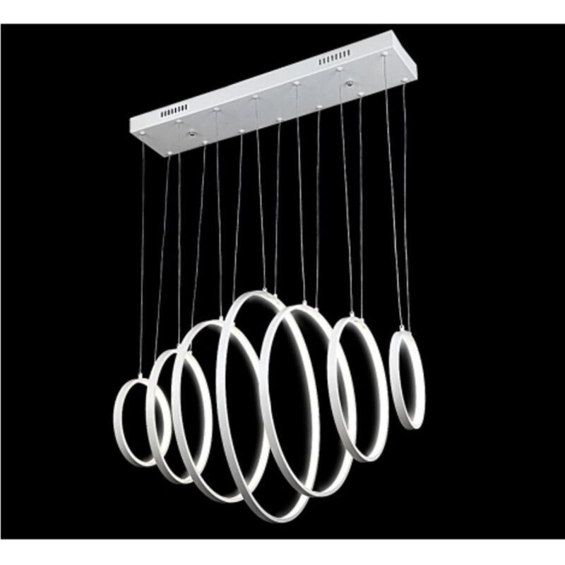 foto del prodotto trade shop traesio lampadario lampada sospensione anelli luce led bianco freddo soffitto pendente 