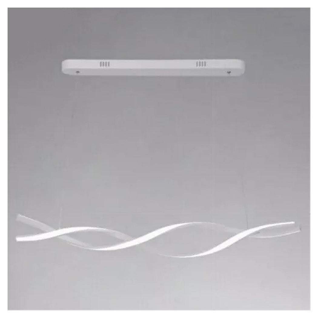 foto del prodotto trade shop traesio lampadario led a sospensione 48w bianco spirale ondulato vortice intrecciato luce 6500k 32491 