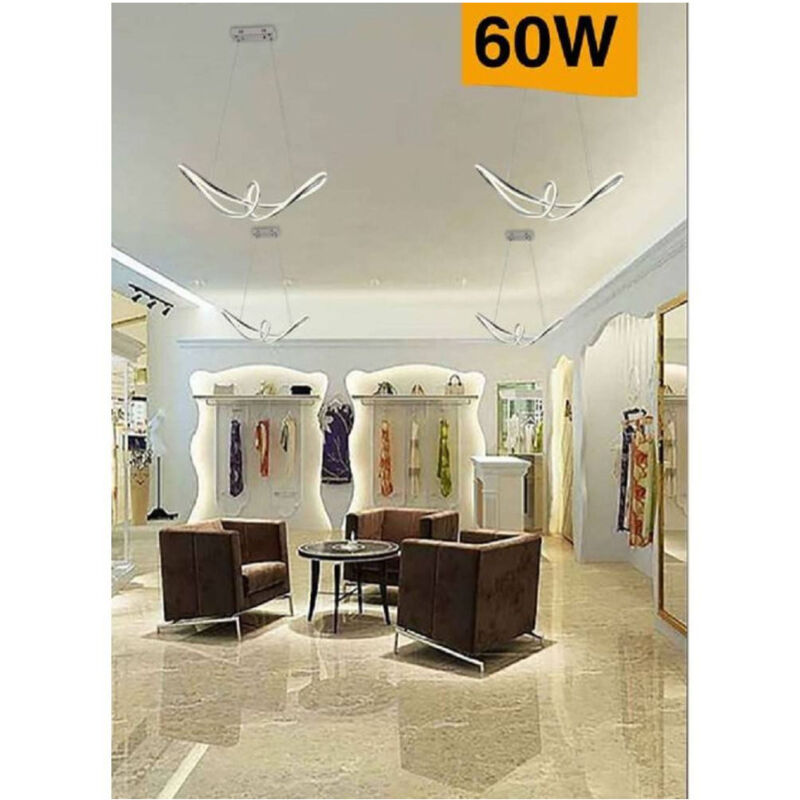 foto del prodotto trade shop traesio lampadario led intrecciato a fiocco a sospensione 60w 3 colorazione luce a59 a3c 