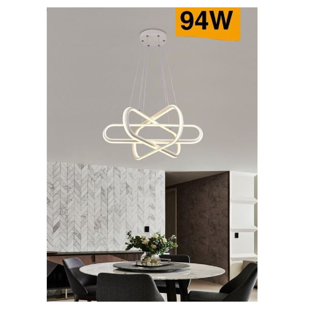 foto del prodotto trade shop traesio lampadario led moderno lampada a sospensione 94w bianca luce 4000k 3000k 6500k a49 bianco caldo 