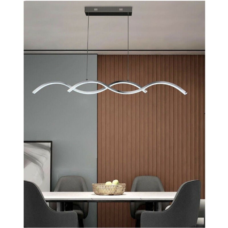 foto del prodotto trade shop traesio lampadario led moderno lampada twist a sospensione 25 watt luce 6500k 4000k a43 bianco freddo 