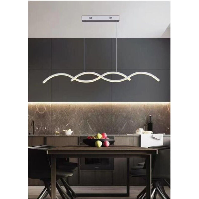 foto del prodotto trade shop traesio lampadario led moderno lampada twist sospensione 25w luce 6500k 4000k 3000k a43b bianco caldo 