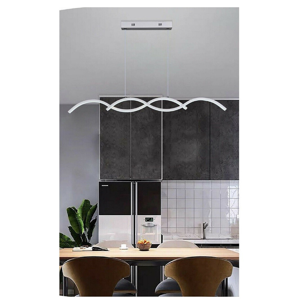 foto del prodotto trade shop traesio lampadario led moderno lampada twist sospensione 25w luce 6500k 4000k 3000k a43b bianco freddo 