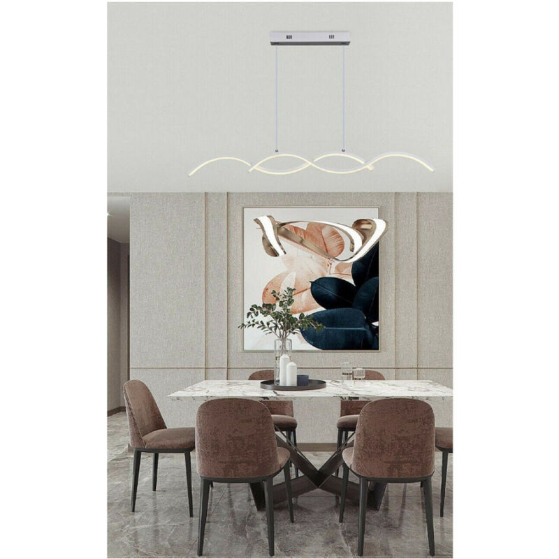 foto del prodotto trade shop traesio lampadario led moderno lampada twist sospensione 25w luce 6500k 4000k 3000k a43b bianco naturale 