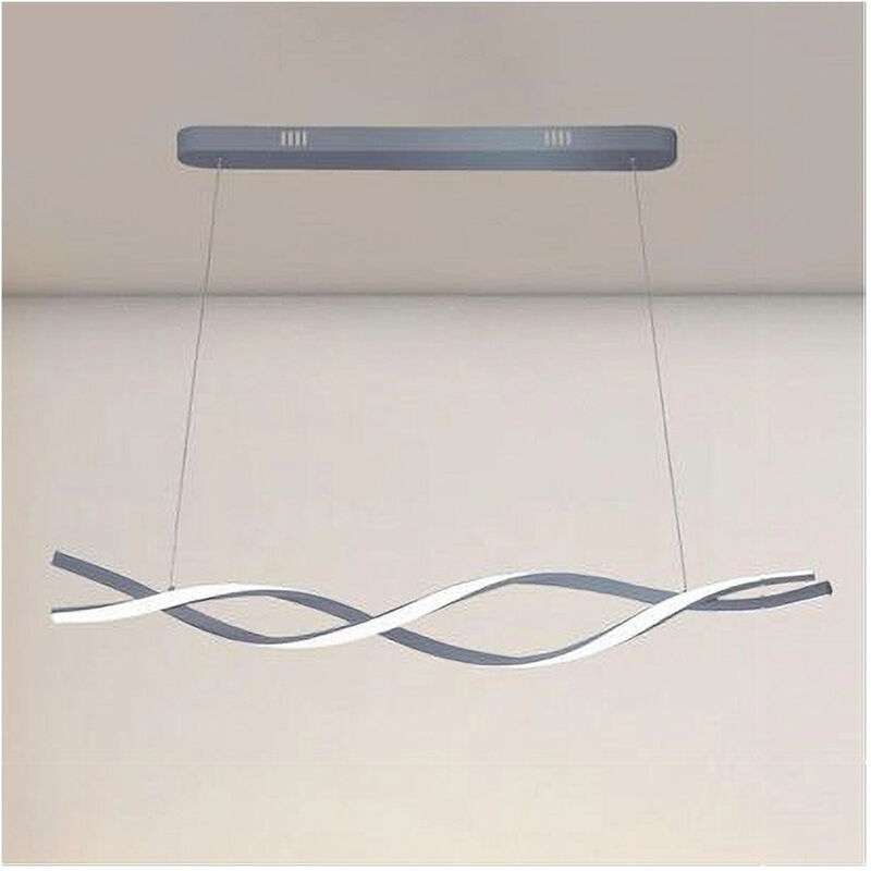 foto del prodotto trade shop traesio lampadario led sospensione 48w argento spirale ondulato vortice intrecciato luce 4000k 32521 