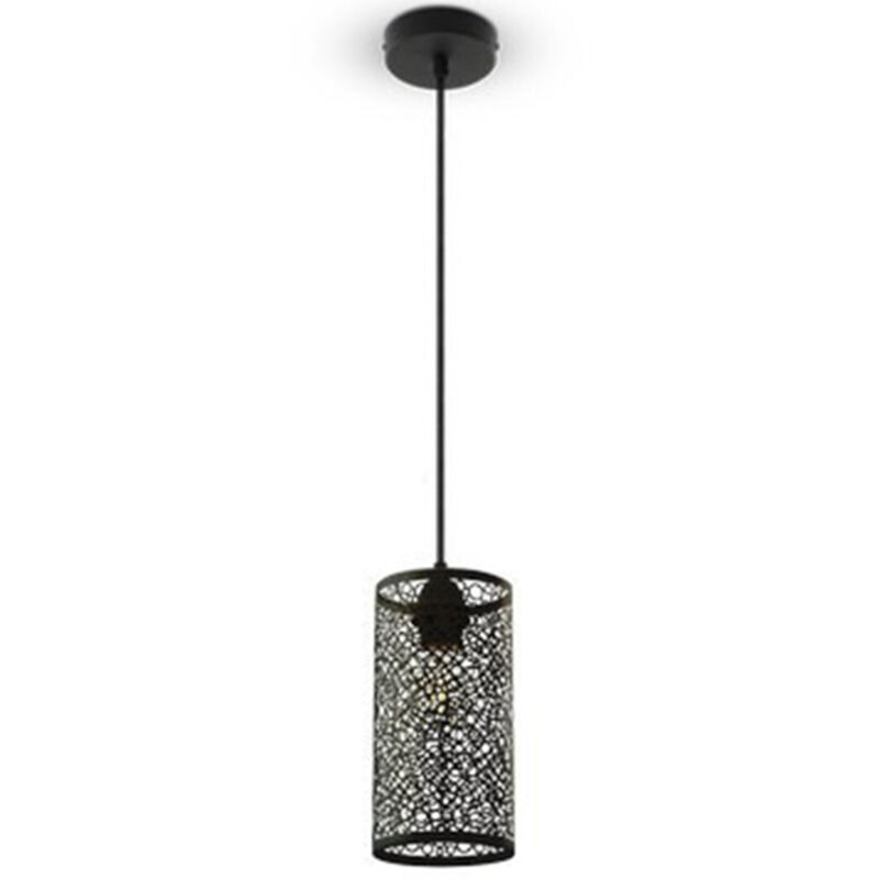 foto del prodotto trade shop traesio lampadario metallo nero stile marocchino elegante lampada a sospensione 