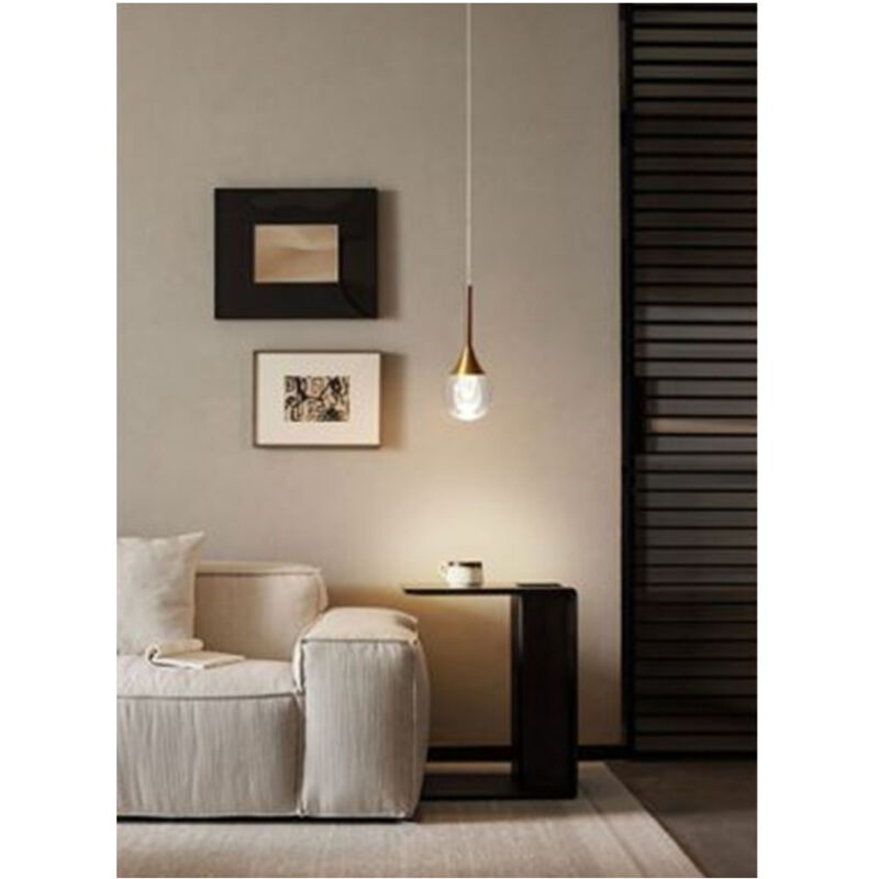 foto del prodotto trade shop traesio lampadario moderno led 5w globo lampada dorata pendente luce 3000k 4000k 6500k lp 41 bianco caldo 