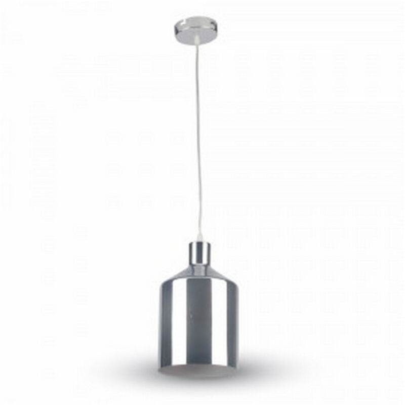 foto del prodotto trade shop traesio lampadario pendente lampada a sospensione cromato a forma di cilindro vt 8175 
