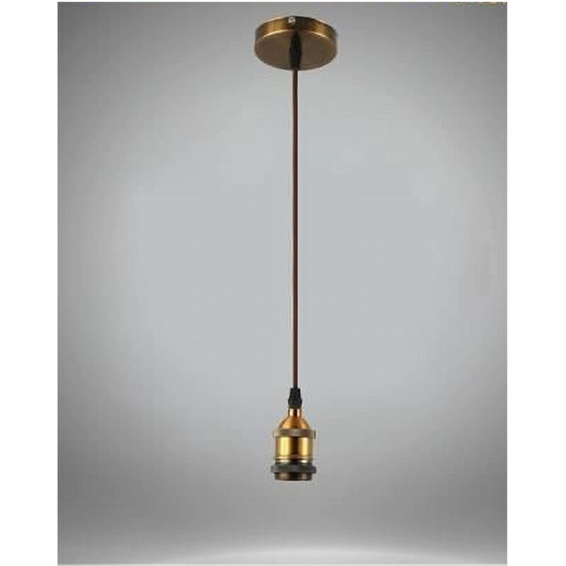 foto del prodotto trade shop traesio lampadario portalampada a sospensione per lampadine e27 pendente 2 metri e27 2m oro